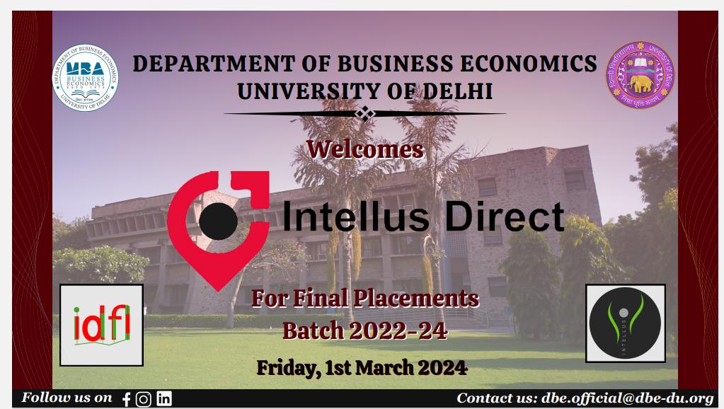 Department Of Business Economics University Of Delhi
